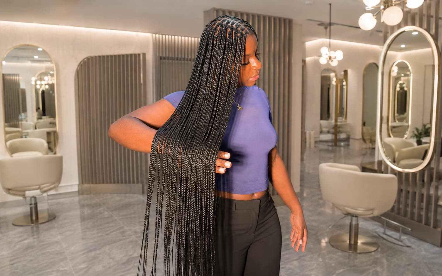 Bone Straight Braids (Back)